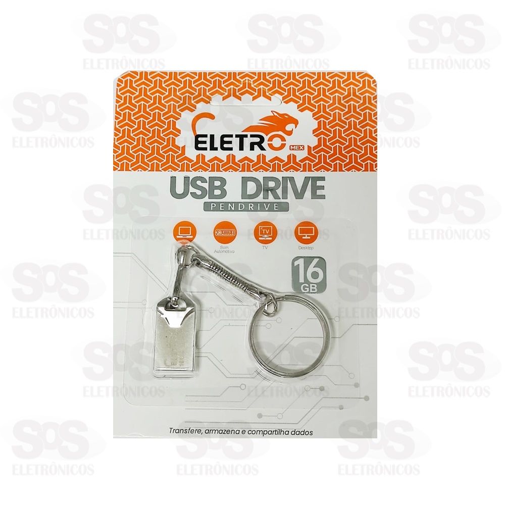 Mini Pendrive Eletro Original – Chaveiro Metálico USB 2.0 8GB