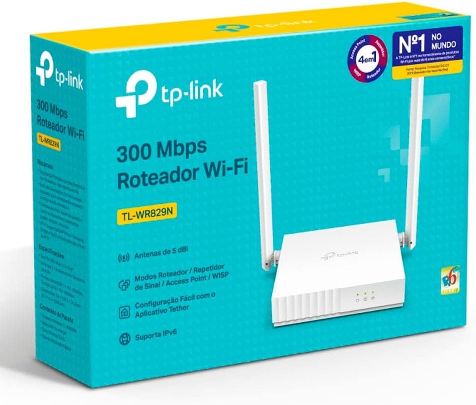Roteador Wi-fi TP-Link TL-WR829N Wireless N 300MBPS IPV6 - 2 antenas/branco