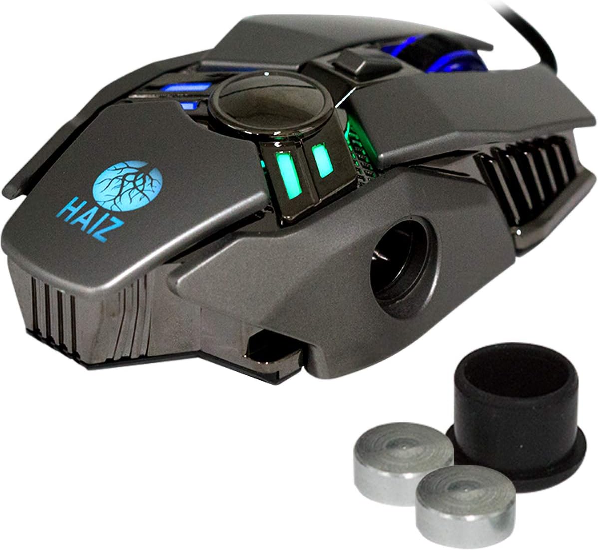 Haiz Mouse Gamer 3200dpi 7 botões Led Rgb Base Metálica HZ-280