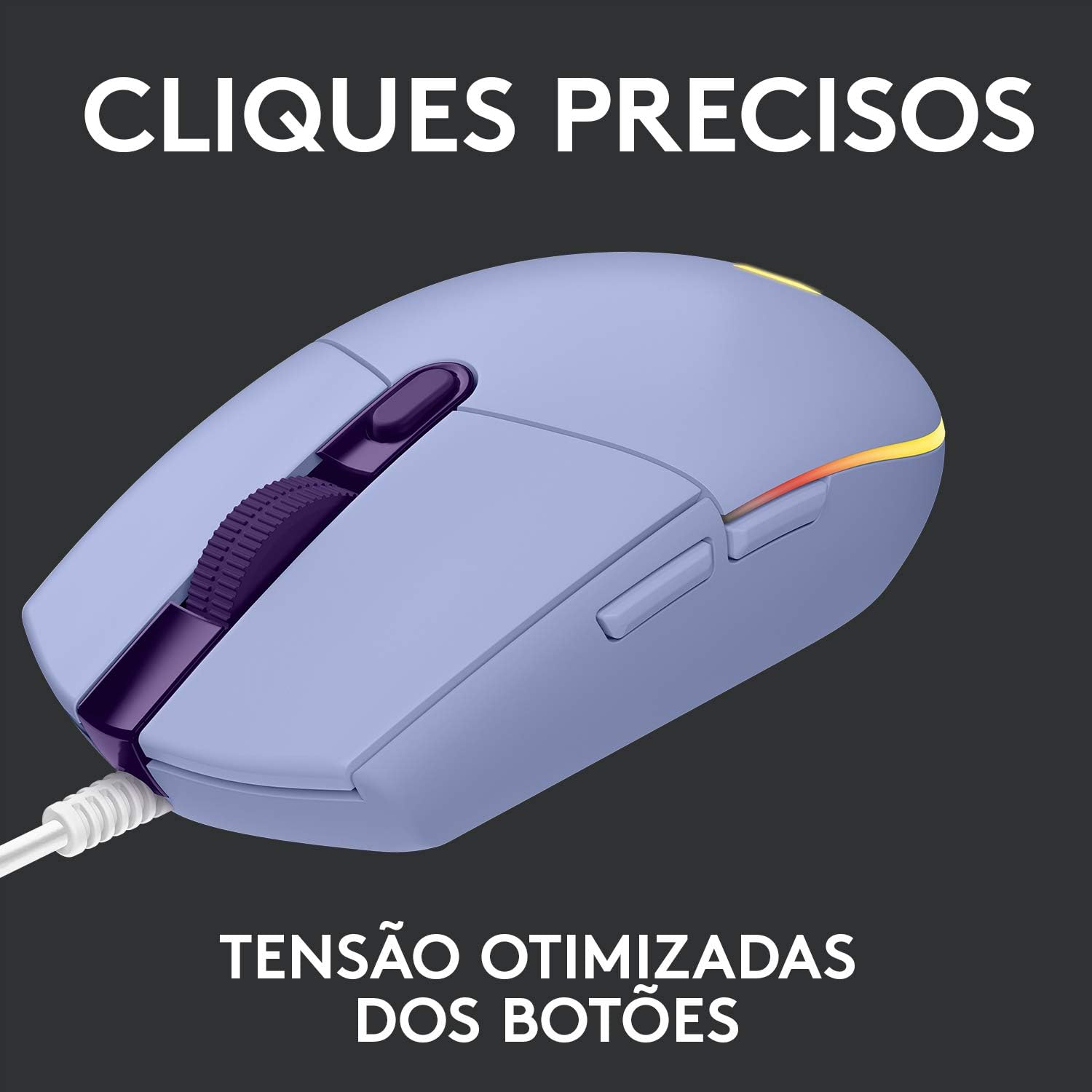 Mouse Logitech g102 lightspeed mouse para jogos com fio (ROXO)