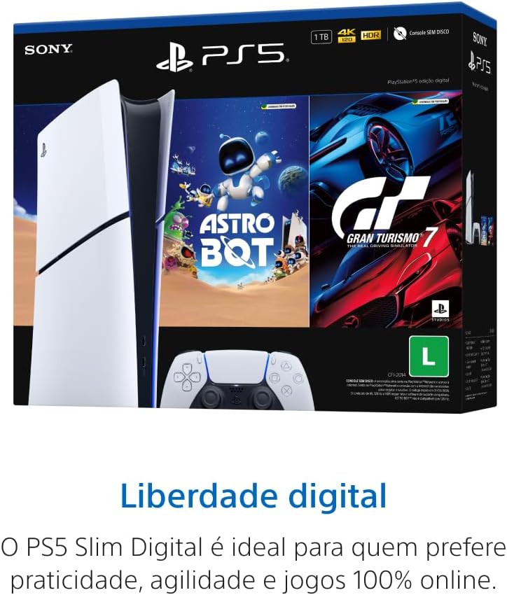 PlayStation®5 Slim Digital -Pacote ASTRO BOT e Gran Turismo 7 NOVO LACRADO