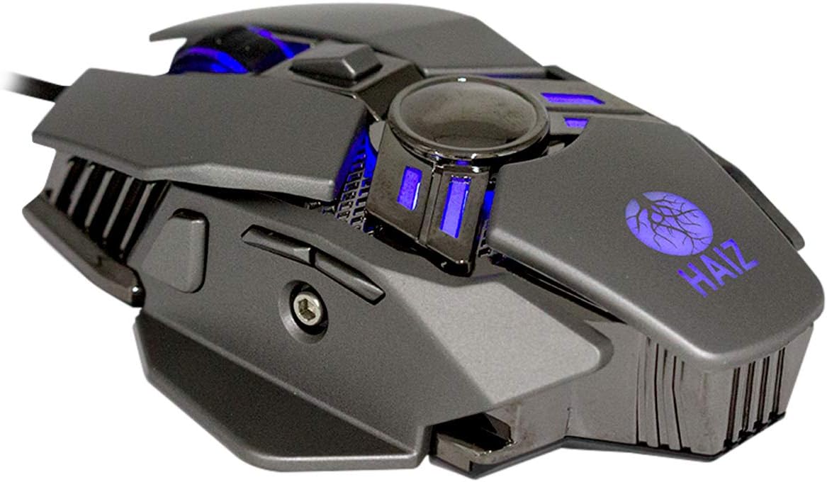 Haiz Mouse Gamer 3200dpi 7 botões Led Rgb Base Metálica HZ-280