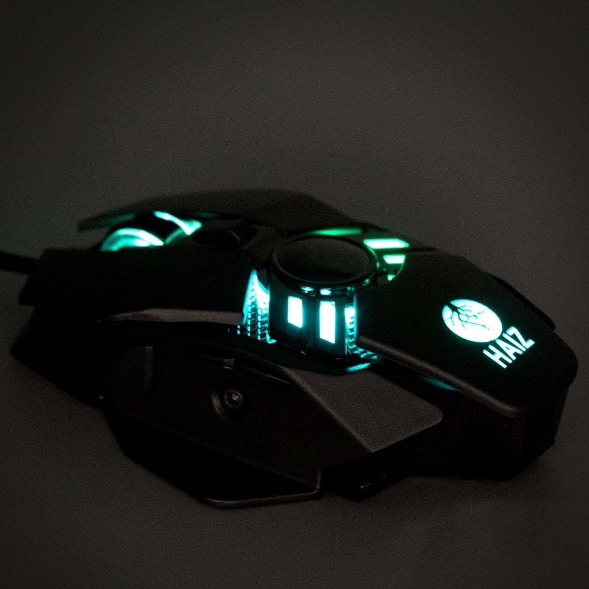 Haiz Mouse Gamer 3200dpi 7 botões Led Rgb Base Metálica HZ-280