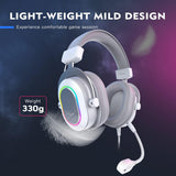 FIFINE-RGB Gaming Headset com som surround 7.1 e microfone, fone de ouvido Over-ear, controle em linha para PC, PS4, PS5, Ampligame-H6W