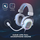 FIFINE-RGB Gaming Headset com som surround 7.1 e microfone, fone de ouvido Over-ear, controle em linha para PC, PS4, PS5, Ampligame-H6W