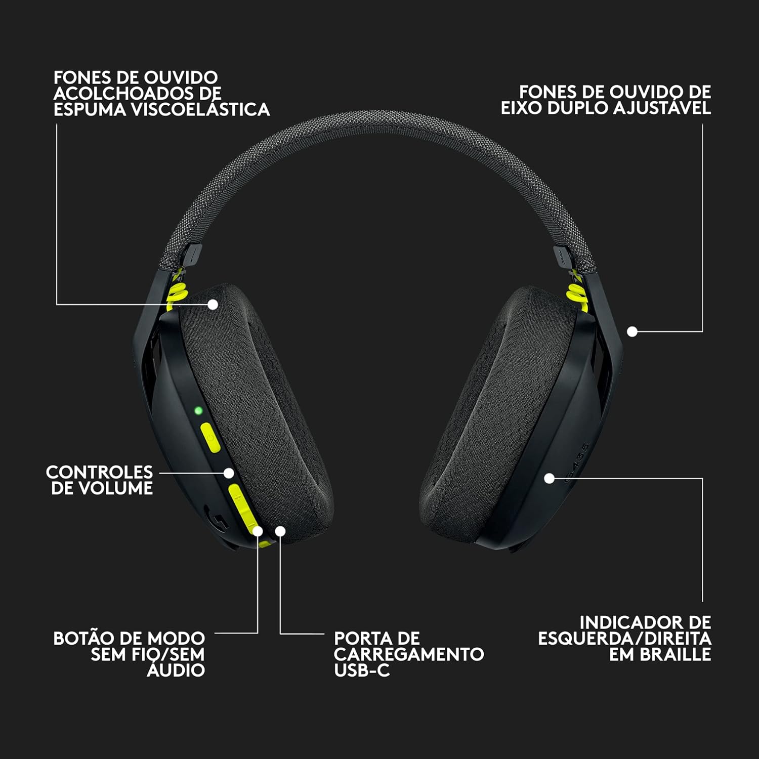 Headset Gamer Sem Fio Logitech G435 Lightspeed