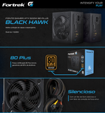 Fonte ATX 500W PFC Ativo Black Hawk 80 Plus Bronze Fortrek