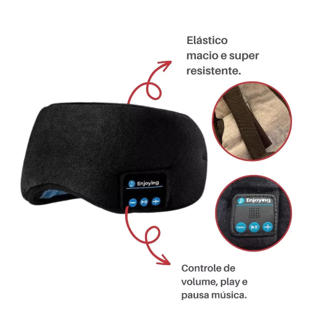 Tapa Olho Máscara Dormir Fone De Ouvido Bluetooth Confortável