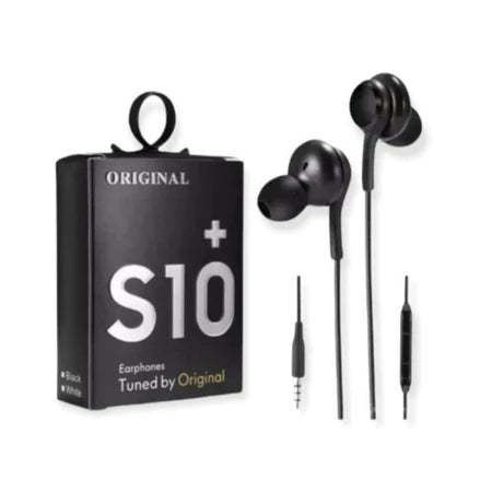 Fone De Ouvido S10+ Saída P2 Intra Auricular Bass Grave Celular Smartphone Preto