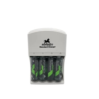Carregador + 4 Pilhas Aa 4800mah Potency Recarregável