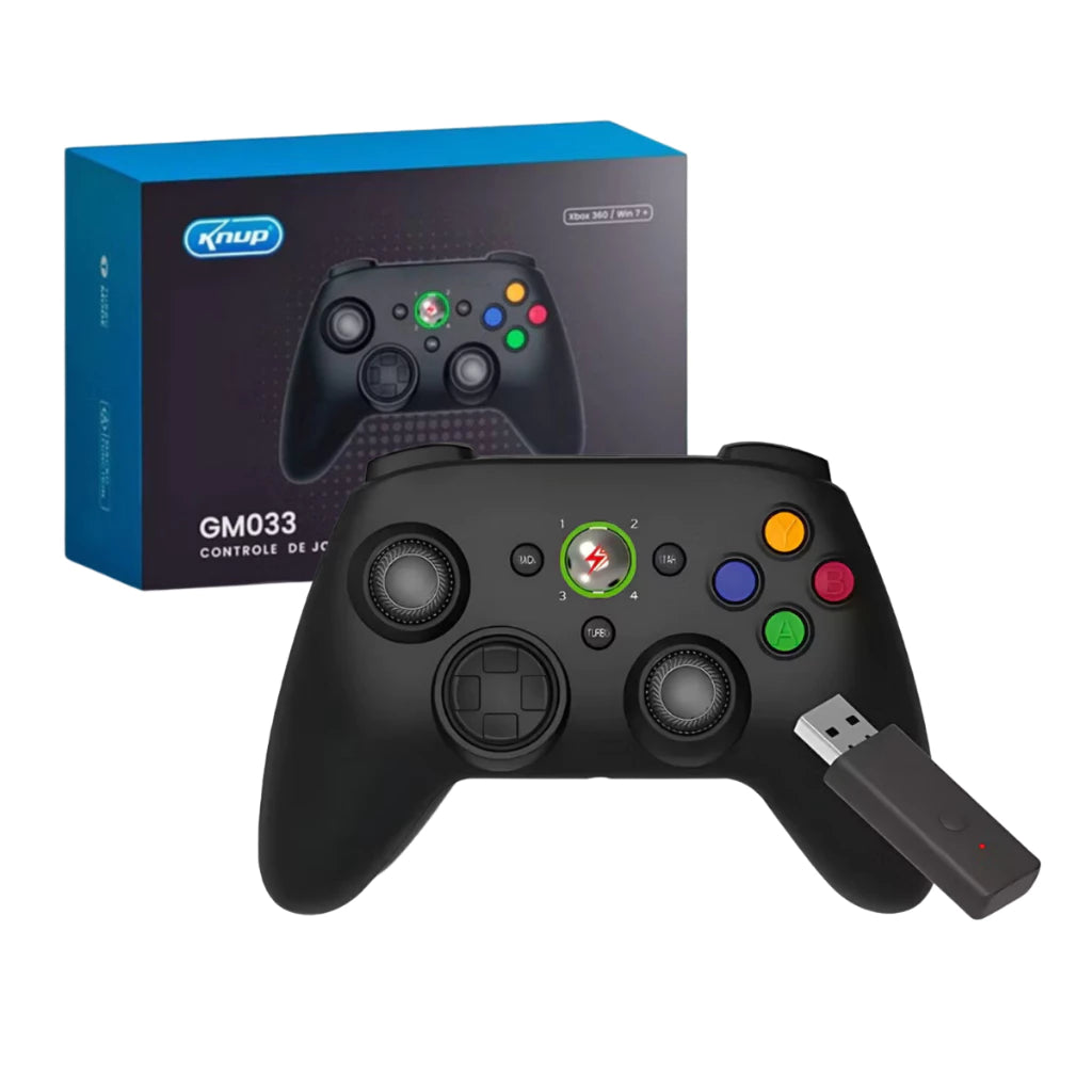Controle para Xbox360 e PC Gamer Console Joystick sem fio com bateria recarregável
