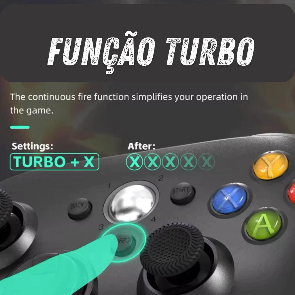 Controle para Xbox360 e PC Gamer Console Joystick sem fio com bateria recarregável