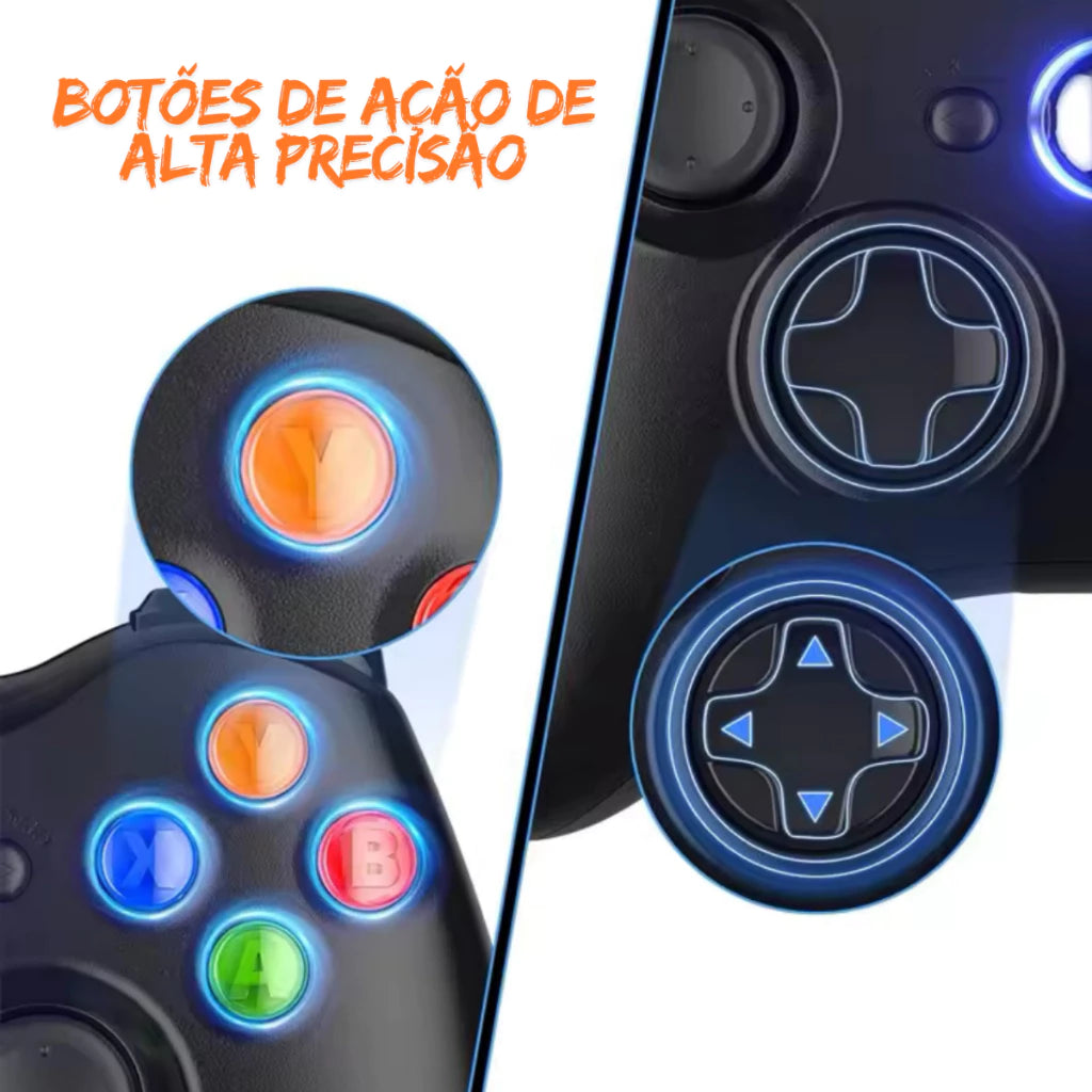 Controle para Xbox360 e PC Gamer Console Joystick sem fio com bateria recarregável