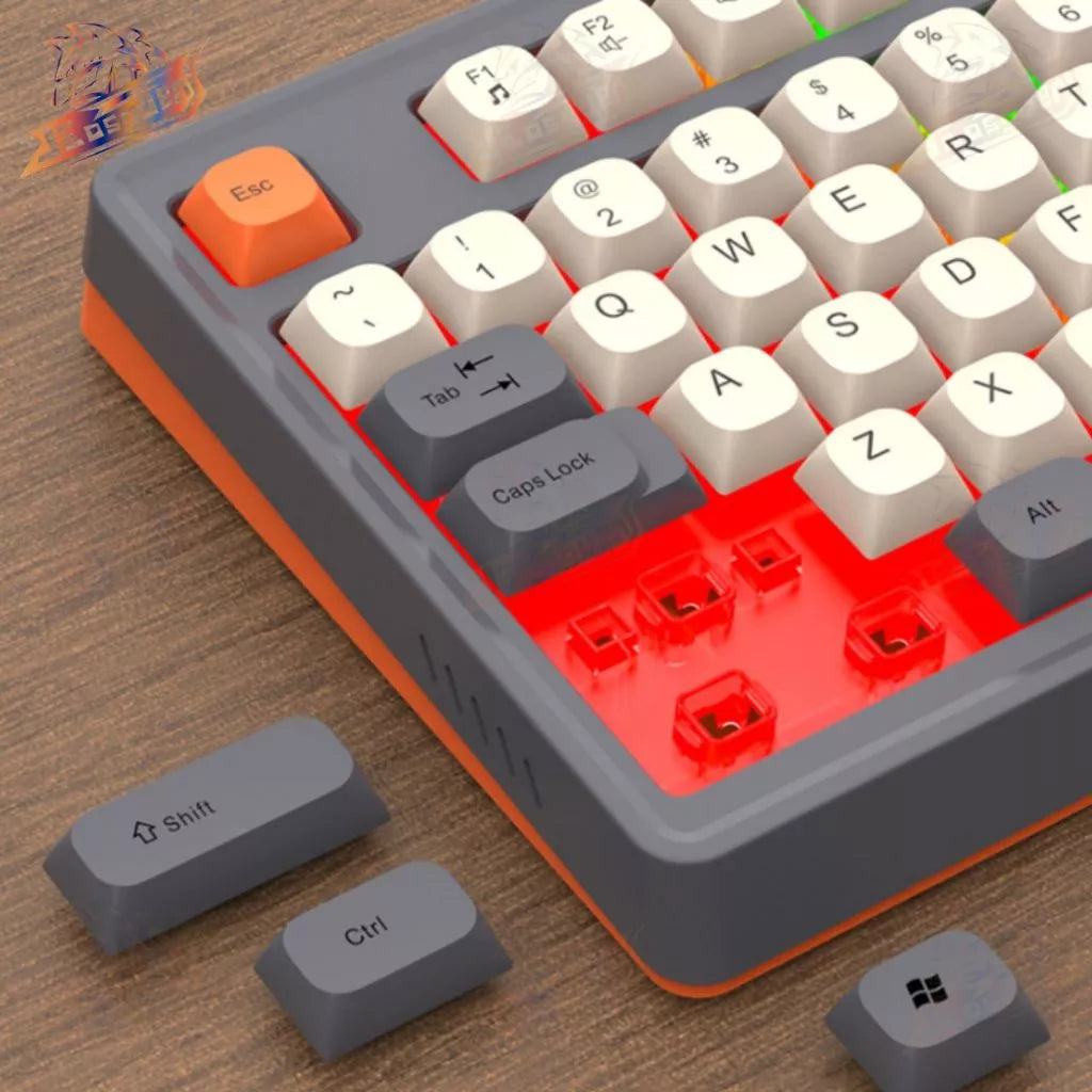 Kit Teclado E Mouse De Gamer Com Fio Para Três combinações de cores Iluminado 98 Teclas CINZA