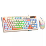 Kit Teclado E Mouse De Gamer Com Fio Para Três combinações de cores Iluminado 98 Teclas