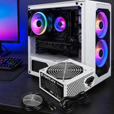 Fonte ATX 400W Reforçada Branca Bivolt Manual Silenciosa Cooler 120mm P/ PC Intel AMD Gamer