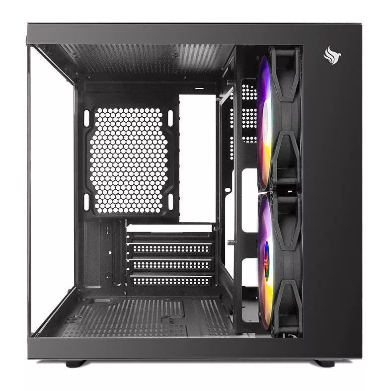 Gabinete Gamer Pichau Atom X, Mini-Tower, Lateral de Vidro, Com 2 Fans, Preto, PG-ATOMX-BK