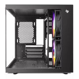 Gabinete Gamer Pichau Atom X, Mini-Tower, Lateral de Vidro, Com 2 Fans, Preto, PG-ATOMX-BK