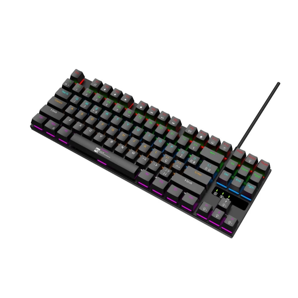 Teclado Gamer Mecânico 80% RGB ABNT2 (Ç) Profissional Compacto Iluminação Ajustável alta performace
