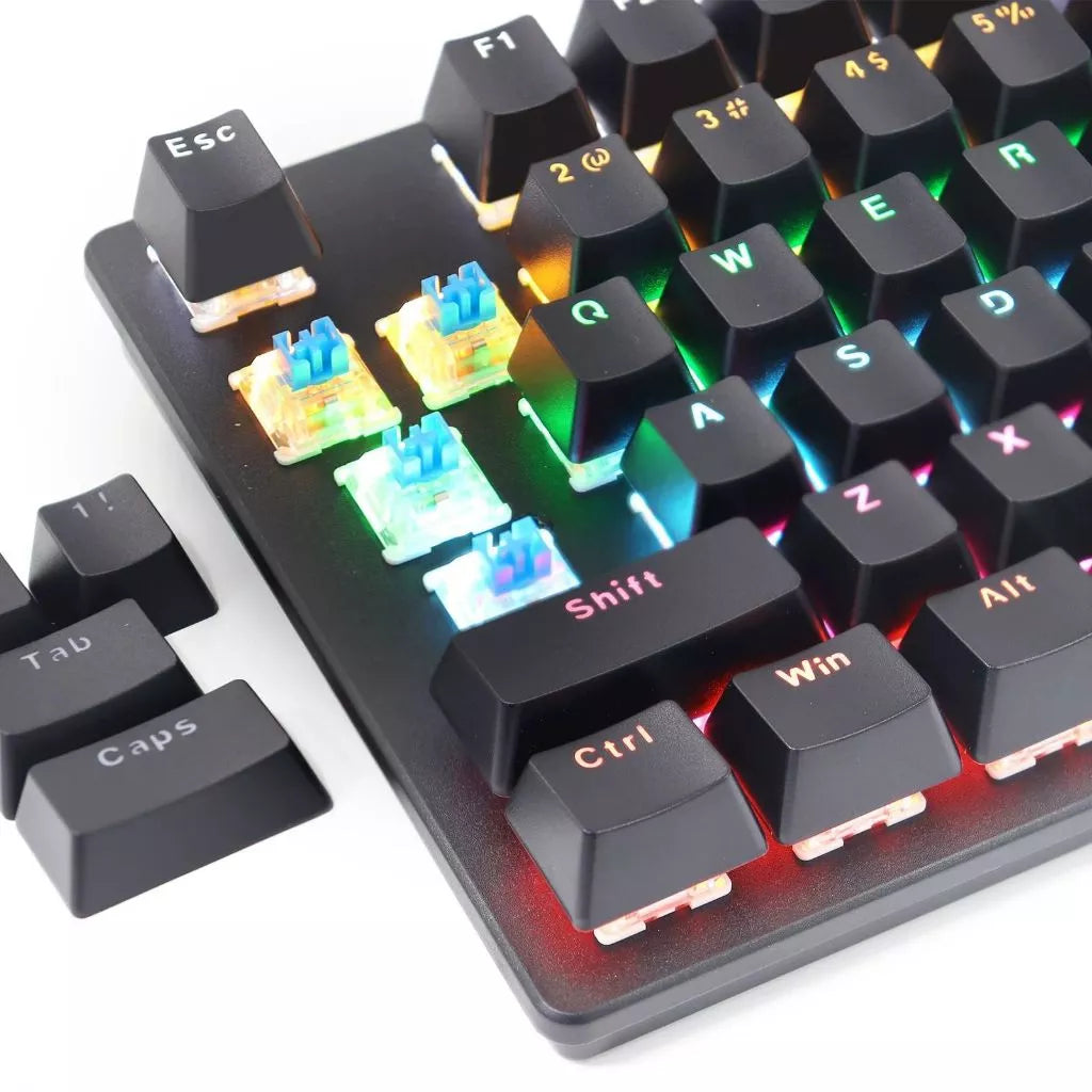 Teclado Gamer Mecânico Usb Blue Português Rgb Pc Computador 7cores ley-2080