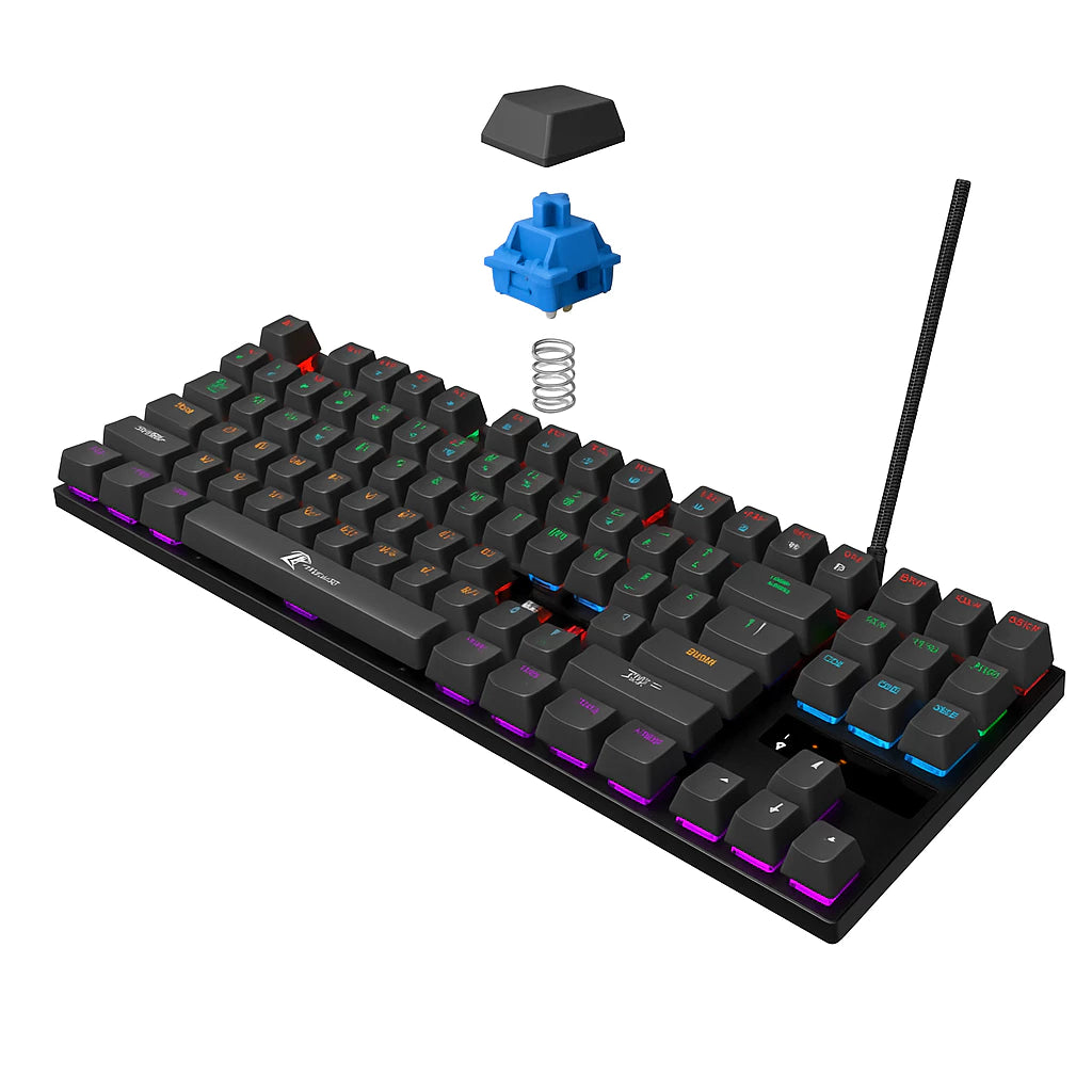 Teclado Gamer Mecânico 80% RGB ABNT2 (Ç) Profissional Compacto Iluminação Ajustável alta performace