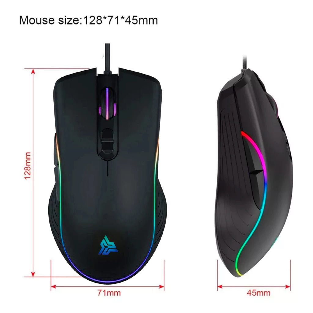 Mouse Gamer iluminação RGB design ergonômico confortável 4800 DPI