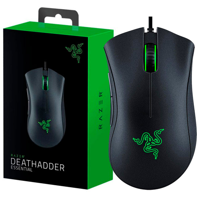 Razer DeathAdder Essential Mouse Gaming com Fio, 6400 DPI, 5 Botões Independentes para PC e Laptop Gamer