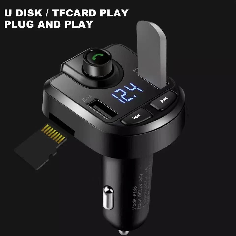 Carregador de Carro Transmissor FM Bluetooth Rádio Mp3 para Carro