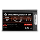 Fonte TGT Enfield, 500W, ATX Bivolt, Preto, TGT-EFD-BK01