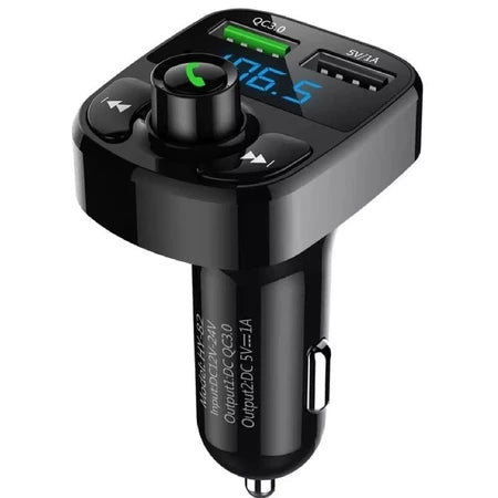 Carregador de Carro Transmissor FM Bluetooth Rádio Mp3 para Carro