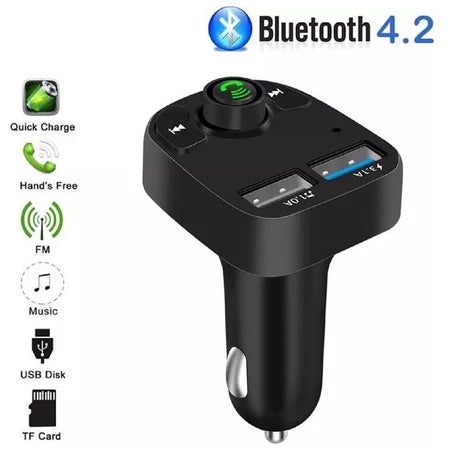 Carregador de Carro Transmissor FM Bluetooth Rádio Mp3 para Carro