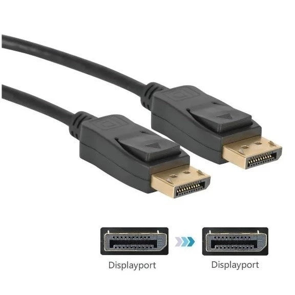 Cabo Displayport 14 4k 144hz Adaptador Dp Blindado 1,5m 3 D Ultra Hd Pontas Gold Display Port