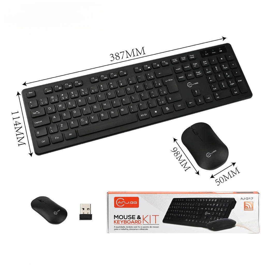 Kit Teclado E Mouse Sem Fio Wireless 2.4ghz 3200dpi Óptico SusStore