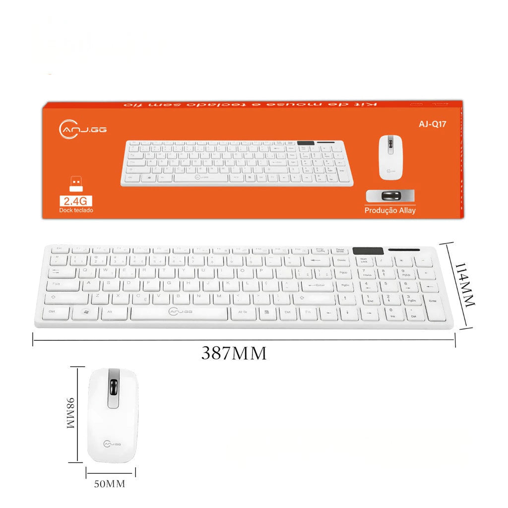 Kit Teclado E Mouse Sem Fio Wireless 2.4ghz 3200dpi Óptico SusStore