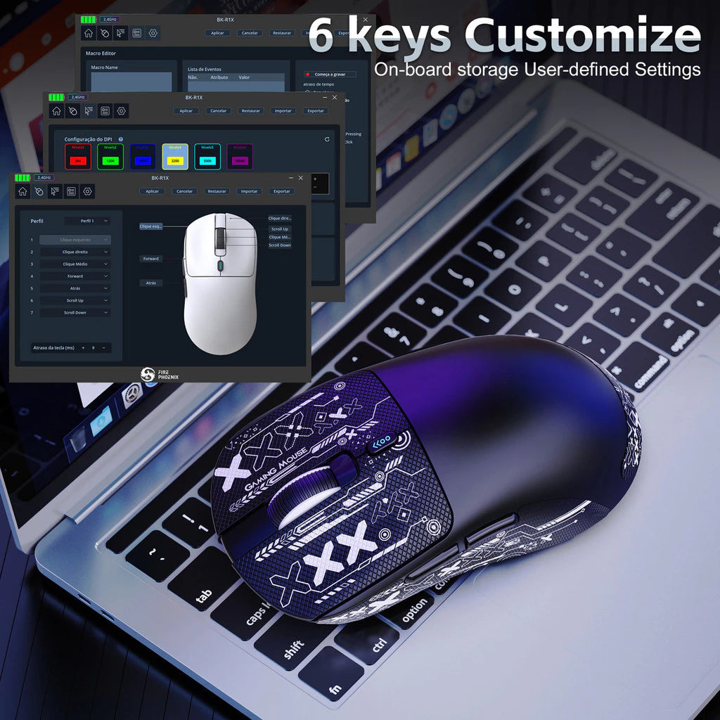 Mouse Gamer Sem Fio Bluetooth Tri Mode 18000dpi Recarregável