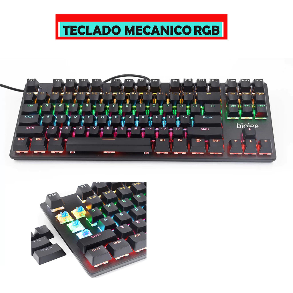 Teclado Gamer Mecânico Usb Blue Português Rgb Pc Computador 7cores ley-2080